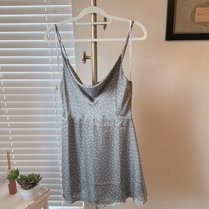 Lulus gray polka dot dress